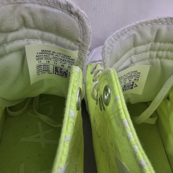 Converse “Not A Chuck” High Top Sneakers Lime Volt Green Men’s 11 Limited Edit - Picture 5 of 12